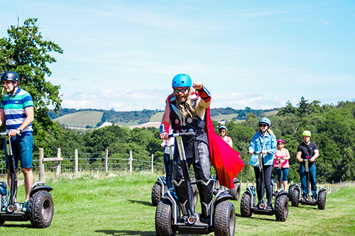 Superhero on a Leeds Castle Segway