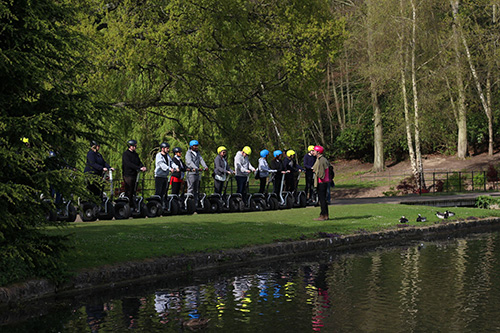 A group of people on a Leeds Castle Segway Tour